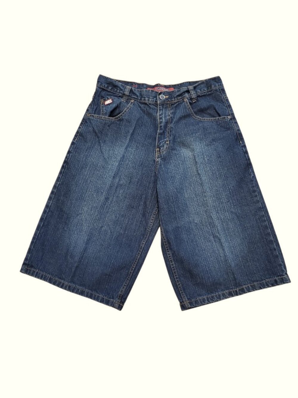 MECCA USA SZ 34 Men's Vintage 90s Y2K Baggy Wide Leg Denim Blue Jean Shorts